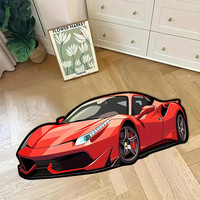 Tapis en peluche imprimé automobile personnalisé, cadeau unique pour les passionnés de voitures, tapis de chambre antidérapant en velours tendance pour enfants