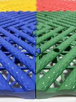 Dalles de sol en plastique de couleur personnalisée, grilles modulaires emboîtables, tapis robustes antidérapants, imperméables, écologiques, pour garage et salle de sport