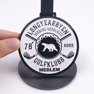 Etichette personalizzate per borse da golf nere con fibbia in pelle di marca rotonda in metallo per bagagli personalizzati - Product Image 3