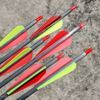 Flèches personnalisées en carbone pur, diamètre intérieur 4.2/ 6.2mm, flèches en carbone pur, tir en extérieur, arc composé