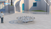 Mini fontaine portable à production rapide, décoration ronde, mini fontaine musicale pour la maison, le jardin, le parc, le centre commercial