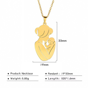 Popolare regalo per la festa della mamma in acciaio inox per la mamma <span class=keywords><strong>e</strong></span> il bambino in acciaio inox collana pendente collana del maglione collare - Product Image 4