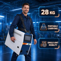 Soudeuse laser à fibre portable 3-en-1, machine de nettoyage manuelle, décapant de rouille 1500W refroidi par air pour la réparation de coffrages en béton