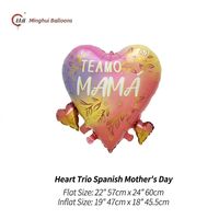 Ballons en aluminium Mylar pour la Fête des Mères espagnole, en forme de cœur, bouquet, hexagonaux, pour maman, cadeau de fête, ballons à l'hélium, fournitures de décoration