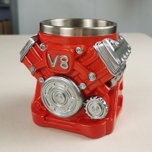 Sınır Ötesi V8 Motor Kupası V6 Yaratıcı Kupa Plastik El Yapımı Lüks Niş Mekanik Motor Süsü El Boyaması BAYKUŞ Şeklinde Anime - Product Image 4