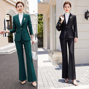 Women's Suit Set Polyester Worsted Anti-Wrinkle Commute Professional Work Attire - Product Image 1