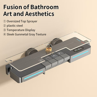 Nouvelle Collection 2026 : Panneau de Douche Thermostatique LED de Luxe en Acier Inoxydable, Fixation Murale, Ensemble de Robinets Pluie