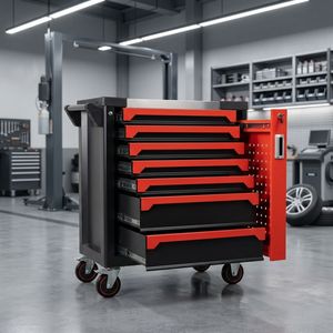 User-friendly All-<b>metal</b> Mobile Tool Cart Rust-proof Coating Lockable Multi <b>Drawer</b> Design for Family Garage Tool Arrangement - Product Image 1