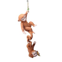 Statue d'animal singe empilée suspendue de style européen, ornement extérieur en résine amusant