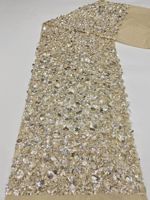 Tissu en maille élastique 5+9+12mm avec broderie de sequins en cristal, pour gilet, robe, tricot, textile de maison