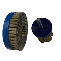 Brosse à disque en fil noué en acier recouvert de laiton, usage industriel intensif, diamètre 150 mm, poils en bronze, certifiée ISO9001, OEM 25,4 mm