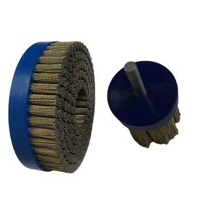 <span class=keywords><strong>Brosse</strong></span> de disque de fil nouée en acier enduit de laiton de diamètre résistant de 150mm pour la finition - Product Image 1