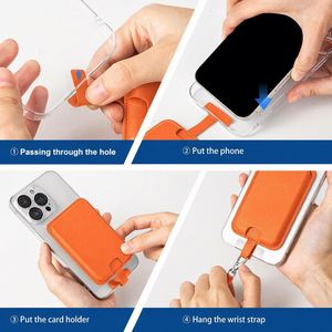 Funda Profesional para Tarjetas MagSafe de Cuero Texturizado con Cordón Antipérdida para iPhone 17 16 15 Pro, Compatible con Servicio de Logotipo Personalizado - Product Image 4
