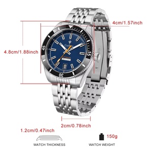CADISEN New Men's Mechanical Automatic Watch Stainless Steel <b>Case</b> Sapphire Crystal Ceramic Bezel 10Bar Waterproof 40-44mm Dial - Product Image 4