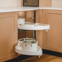Panier de rangement d'angle coulissant pour cuisine en PS, plateau pivotant, paniers de rangement Magic Corner en gros