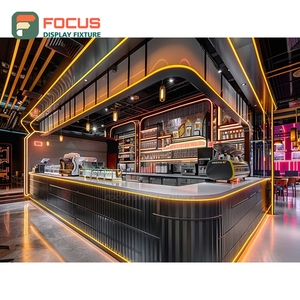 Exhibidor de Lujo para Café, Estante Abierto para Tazas y Jarras, Acabado en Nogal, Exhibidor de Productos para Tiendas - Product Image 6