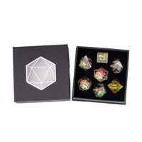 Udixi-Donjons & Dragons polyédriques personnalisables, ensemble de 7 pièces de dés à bords tranchants, dés en résine champignon coloré pour jeu Rpg