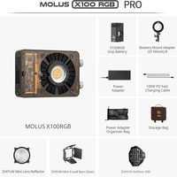 ZHIYUN MOLUS X100 RGB Pro 100W lumière LED éclairage de photographie de poche en plastique Portable pour la prise de vue photo/vidéo en plein air