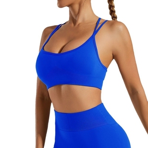 Nuevo conjunto deportivo transfronterizo: sujetador deportivo sin costuras con efecto <span class=keywords><strong>push</strong></span>-<span class=keywords><strong>up</strong></span>, pantalones de yoga de <span class=keywords><strong>cintura</strong></span> <span class=keywords><strong>alta</strong></span> con efecto levanta glúteos, ropa para correr y fitness. - Product Image 2