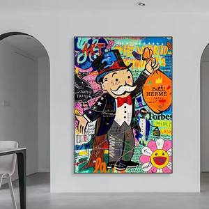 Dipinto personalizzato Pop Graffiti stampa di denaro tela di arte murale il mondo è tuo immagini moderne decorazioni per la casa che appendono dipinti - Product Image 2
