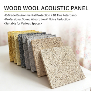 Panneau acoustique en <span class=keywords><strong>laine</strong></span> <span class=keywords><strong>de</strong></span> <span class=keywords><strong>bois</strong></span> au design moderne pour la décoration <span class=keywords><strong>de</strong></span> plafonds muraux intérieurs insonorisés - Product Image 2