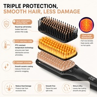 Cepillo Alisador de Cabello Torlin Healthy Ends Eléctrico para el Hogar, Resistente al Calor, con Dientes Exteriores y Generador de Iones Integrado de 100 Millones