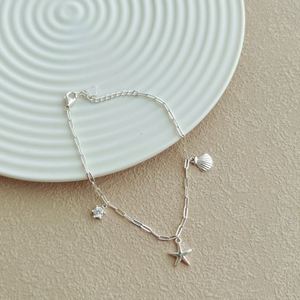 Dylam Charm Design Fine Top Jewelry 925 Sterling Silver Rhodium Plated Link Chain 5A Zirconia Ocean <b>Shell</b> Starfish <b>Bracelets</b> - Product Image 4