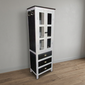 Bibliothèque Modulaire Industrielle Vintage à 2 Portes, Écologique, avec 2 Tiroirs, en Fer et Bois de Mangue, pour Chambre, Bureau, Salon, Cuisine - Product Image 2