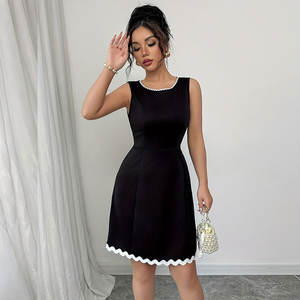 Dames Zomerjurk Met Veters A-Lijn Hals Lichtgewicht Polyester Machinewasbaar Romantisch Elegant Casual Hoge Taille - Product Image 4