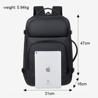 Mochila para Portátil Duradera, de Lujo, Gran Capacidad, Transpirable, Multifuncional, Impermeable, con Diseño Geométrico, Cierre de Cremallera y Puerto USB
