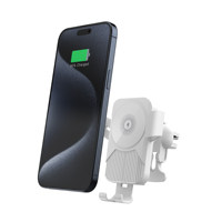 Support de téléphone intelligent pour voiture avec chargeur sans fil Type-C à charge rapide, fixation automatique sur grille d'aération - Compatible multi-appareils et pratique