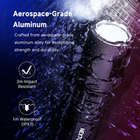 Lampe torche tactique LED rechargeable Nextorch P81, 3700 lumens de puissance maximale, en alliage d'aluminium, pour l'autodéfense