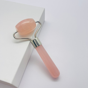 Gua Sha pierre naturelle produits de beauté pour le visage anti-âge rouleaux en résine à tête unique pour les yeux rouleau pour les yeux en quartz rose - Product Image 5