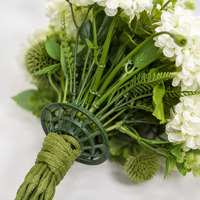 Chemin de table floral de luxe vert forêt en soie toucher réel couleur personnalisée pour présentoir de boutique, décoration de réception