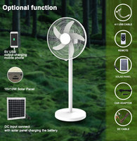 Kipas Angin 5-in-1 14 Inch AC DC Isi Ulang, Kipas Berdiri dengan Timer, Remote Control, Lampu LED, untuk Rumah Tangga - Laris Terjual