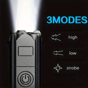 Linterna escalable con 3 modos, alto lumen, mini linterna LED, recargable, para el hogar, exteriores, camping, pesca y buceo - Product Image 3