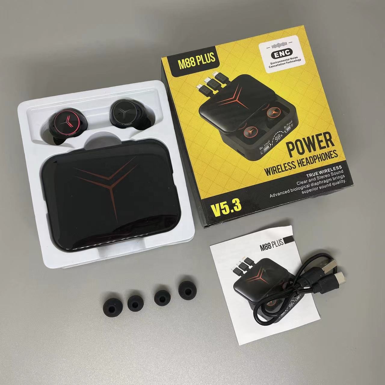 TWS グッズセット 2023 M88 PLUS TWS Earbuds with Noise Cancelling & LED Display