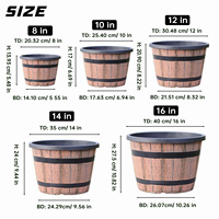Nouvelle arrivée : Jardinière en résine épaisse et durable, aspect bois, grande taille, pour balcon, intérieur et extérieur.