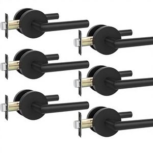 Goldenwarm Black <b>Pull</b> <b>Handle</b> Interior Matte Black Closet <b>Door</b> Lever Passage Hall Zinc Alloy 6 Pack - Product Image 3
