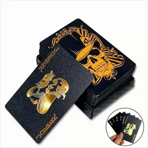 TC Eigenmarke kunststoff schwarze Poker-Spielkarten benutzerdefinierte Kuwait Kunststoff-Spielkarten hochwertige Kunststoff-Spielkarten