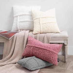 Housses de <span class=keywords><strong>coussin</strong></span> moelleuses en fausse <span class=keywords><strong>fourrure</strong></span> de haute qualité Sherpa <span class=keywords><strong>blanc</strong></span> jeter taie d'oreiller décorative - Product Image 6