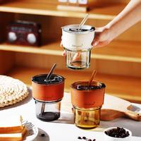Tasses de voyage en verre 400 ml, motif rayé cristal, double paroi isolée, anti-fuite, sans BPA, compatibles lave-vaisselle, pour café, jus, smoothies