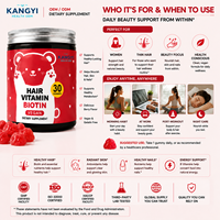 Gummies de Biotine 5000mcg Véganes – Complément Vitaminique pour Cheveux Sans Gélatine – Soutien Beauté – Certifié GMP – OEM ODM Marque Privée
