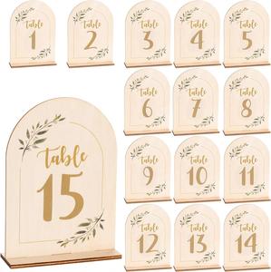 Luxury Decoration Wooden Arched 5"X7" Wedding <b>Table</b> <b>Numbers</b> - Product Image 2