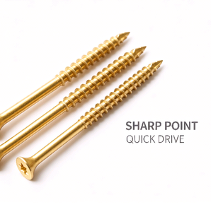 Vis à bois Torx, revêtement doré # Vis autoperceuses résistantes à la rouille pour meubles et terrasses, 10 x 3 pouces - Product Image 1