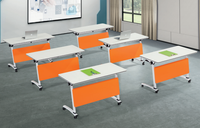 Bureau moderne en métal, Table en bois pour salle de conférence et de formation, bureau d'étude à domicile combiné