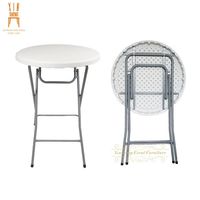 Nouveau produit Table ronde pliante pour l'extérieur Jardin Salle à manger Événement Banquet Salle à manger Café