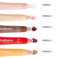 Baume à lèvres au beurre végétalien hydratant, baume à lèvres au peptide, étiquette privée, vente en gros, flacons de gloss à lèvres minéral végétalien de luxe personnalisés