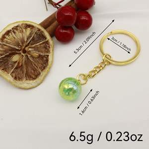 五角星亮片钥匙扣彩色透明玻璃球珠聚氯乙烯轻钥匙圈塑料材质 - Product Image 2