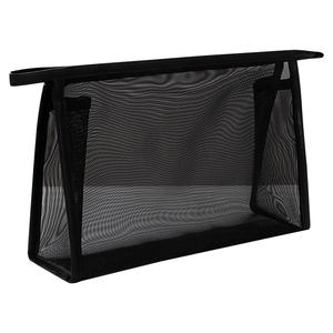 Tas kosmetik & kantung untuk perjalanan, tas kosmetik berritsleting nilon jaring hitam ringan ramah lingkungan cetak kustom untuk penyimpanan Rumah & Bisnis - Product Image 6